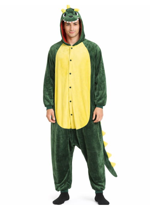 Disfraz De Dinosaurio O Dragon Pijama Peluche hombre