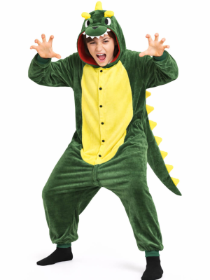 Disfraz De Dinosaurio O Dragon Pijama Peluche Niño