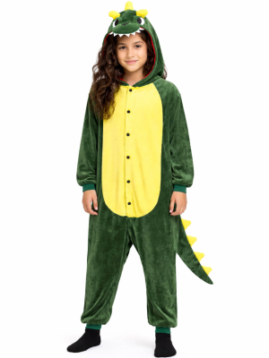 Disfraz De Dinosaurio O Dragon Pijama Peluche Niña