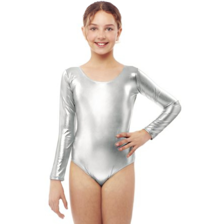 Body Plateado Brillo Infantil - Mallas y Musculos