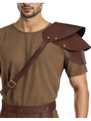 Hombrera Similpiel Marron - Complementos de Barbaros y Vikingos - Complementos de Vikingos y Barbaros