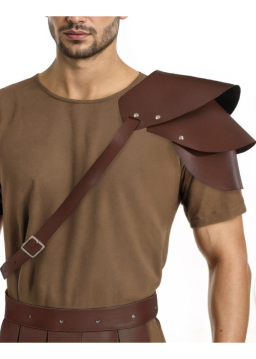 Hombrera Similpiel Marron - Complementos de Barbaros y Vikingos - Complementos de Vikingos y Barbaros