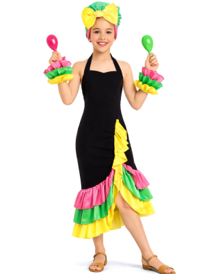 Disfraz De Rumbera Negra niña - Disfraces de Cubanos - Disfraces de Rumberos para Niñas