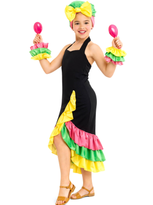 Disfraz De Rumbera Negra niña - Disfraces de Cubanos - Disfraces de Rumberos para Niñas