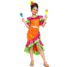 Disfraz De Rumbera Naranja niña - Disfraces de Cubanos - Disfraces de Rumberos para Niñas