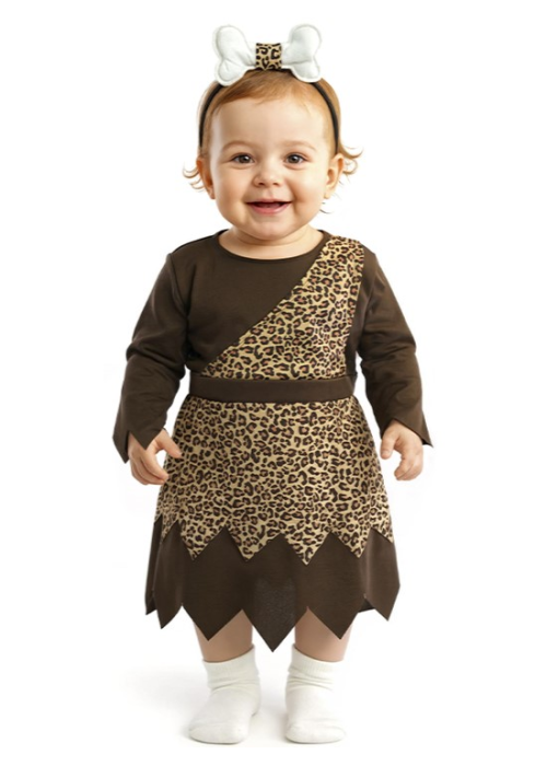 Disfraz De Cavernicola Niña Bebe - Disfraces Picapiedra - Disfraces de Picapiedra, Cavernicola para Niña