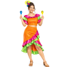 Disfraz De Rumbera Naranja Mujer  - Disfraces de Cubanos - DISFRACES ADULTOS