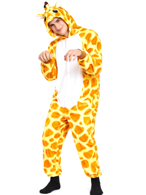 Disfraz De Jirafa Pijama Peluche Adulto - Disfraces Animales - Disfraces de Animales Adultos
