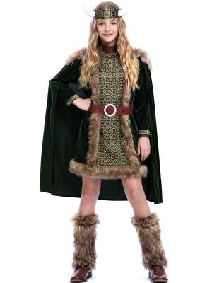 Disfraz de Guerrera Vikinga para Niña | Disfraces de Barbaros y Vikingos Infantiles