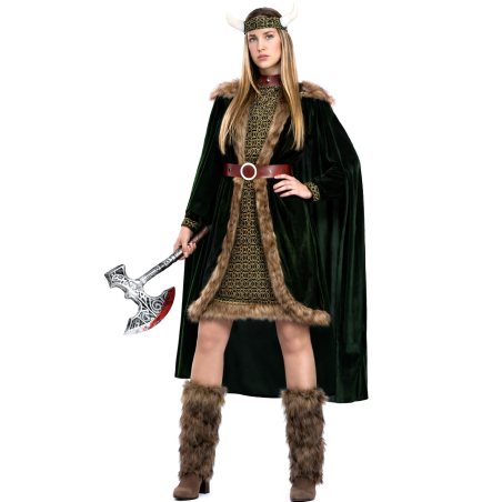Disfraz De Vikinga Verde Mujer - Disfraces De Barbaros y Vikingos - Disfraces de Vikingos para Mujer