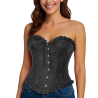 Corset Negro Corazon Detalle - Complementos para Disfraces - Corpiños y Chalecos