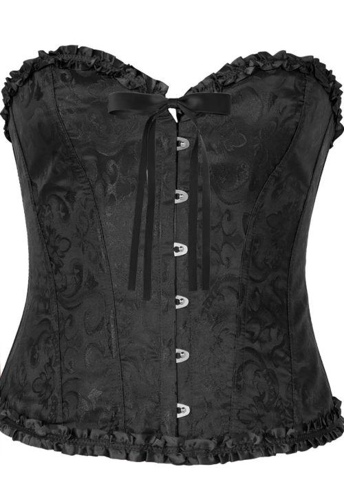 Corset Negro Corazon Detalle - Complementos para Disfraces - Corpiños y Chalecos