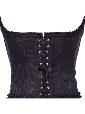 Corset Negro Corazon Detalle - Complementos para Disfraces - Corpiños y Chalecos