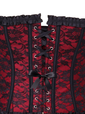Corset Burdeos Corazon Detalle - Complementos para Disfraces - Corpiños y Chalecos