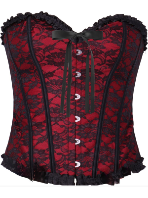 Corset Burdeos Corazon Detalle - Complementos para Disfraces - Corpiños y Chalecos