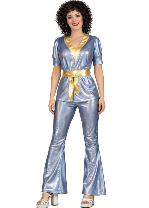 Disfraz De Disco Plata Mujer