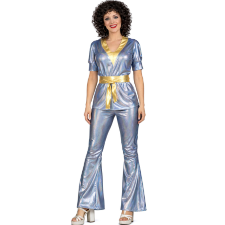 Disfraz De Disco Plata Mujer