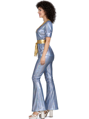 Disfraz De Disco Plata Mujer  - Disfraces Años 70-80 - Disfraces de Abba para Mujer