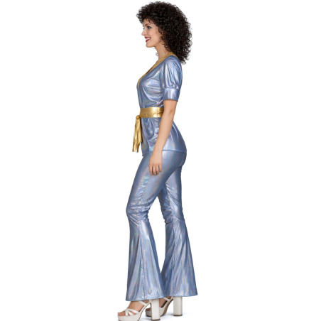 Disfraz De Disco Plata Mujer