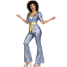 Disfraz De Disco Plata Mujer
