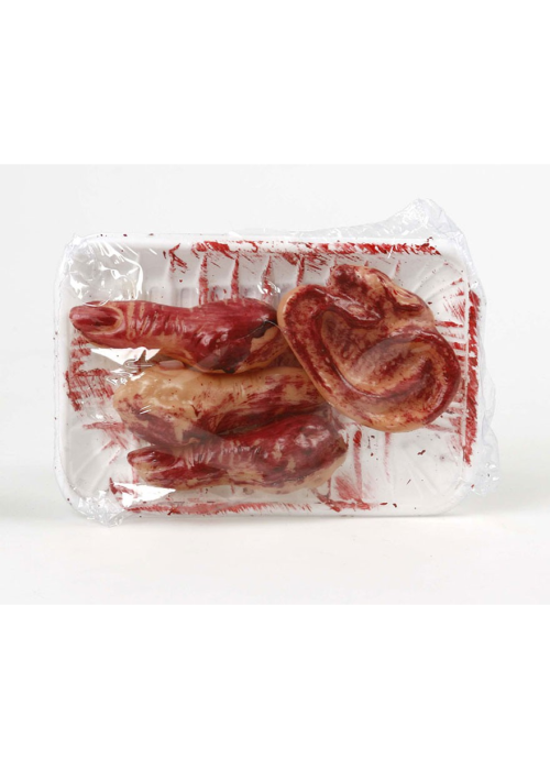 Bandeja con Restos Humanos - Organos y Miembros Sangrientos