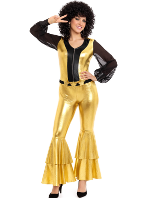 Disfraz De Disco Dorado chica - Disfraces Años 70-80
