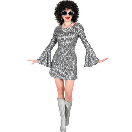 Disfraz De Años 70 Vestido Plata