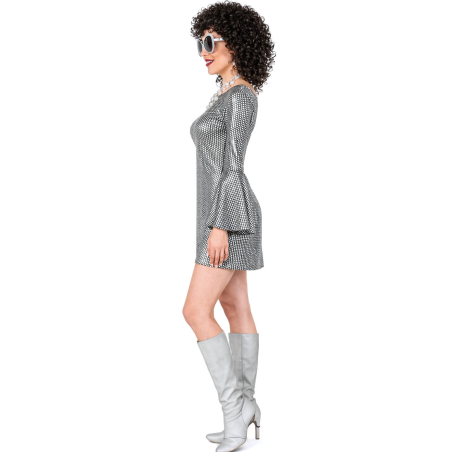 Disfraz De Años 70 Vestido Plata