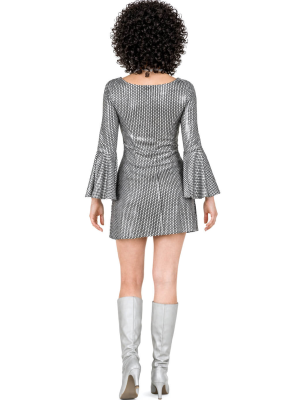 Disfraz De Años 70 Vestido Plata