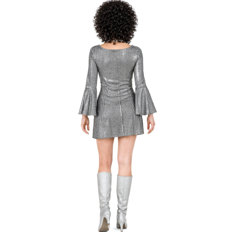 Disfraz De Años 70 Vestido Plata