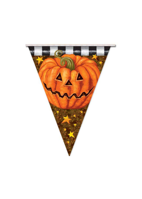 Banderines Triangulares de Calabazas - Guirnaldas y Globos