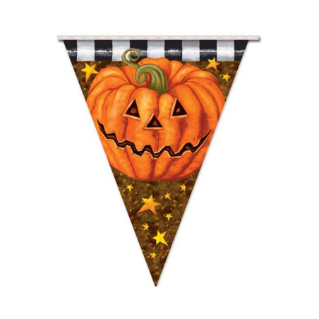 Banderines Triangulares de Calabazas - Guirnaldas y Globos
