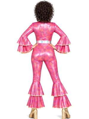 Disfraz De Disco Plata Mujer