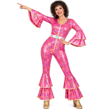 Disfraz De Disco Plata Mujer