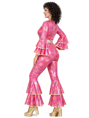 Disfraz De Disco Plata Mujer