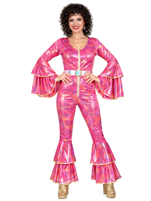 Disfraz De Disco Plata Mujer