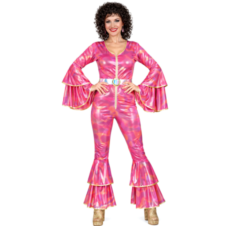 Disfraz De Disco Plata Mujer