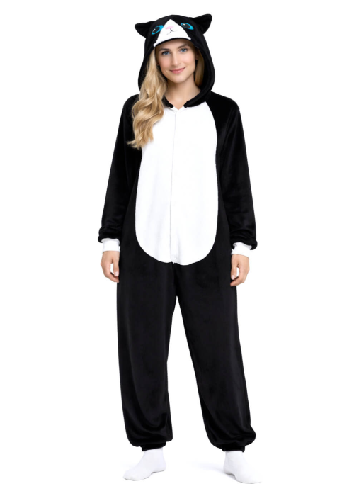 Disfraz De Gato Pijama Peluche Adulto - Disfraces de Animales - Disfraces de Animales Adultos