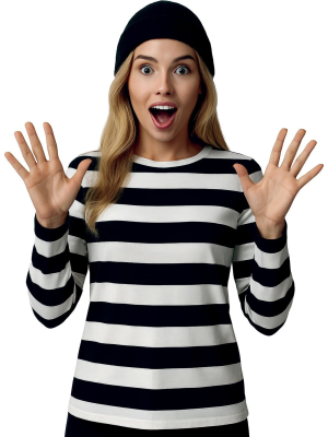 Comprar Camiseta de Rayas Negra y Blanca -  Disfraces Mimo, Ladron y Familia Addams