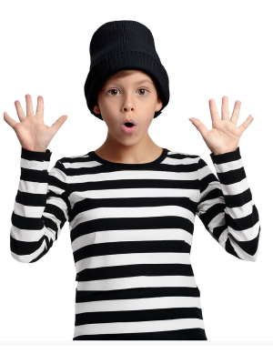 Camiseta De Rayas Negra Y Blanca Infantil - Chaquetas y Camisetas