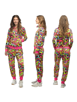 Disfraz De Chandal Neon Flechas Años 80 Mujer  - Disfraces Ochenteros - DISFRACES ADULTOS