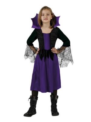 Disfraz de Vampiresa Aracnida Morada Niña - Disfraces de Vampiresas y Goticas para Niñas