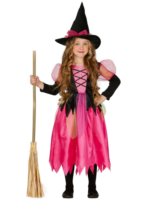 Disfraz de Bruja Rosa Picos Niña - Disfraces de Brujas y Hechiceros para Niñas