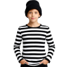 Camiseta De Rayas Negra Y Blanca Infantil - Camisetas Mimo o Ladron Niño