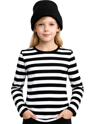 Camiseta De Rayas Negra Y Blanca Infantil - Camisetas Mimo o Ladron Niño