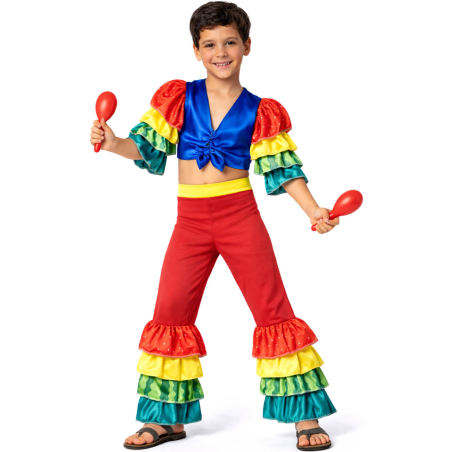 Disfraz De Rumbero Multicolor Niño - Disfraces Cubanos - Disfraces de Rumberos para Niños