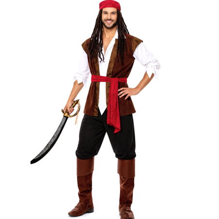 Disfraz De Pirata Luxe Hombre - Disfraces de Piratas y Corsarios - Disfraces de Piratas para Hombre