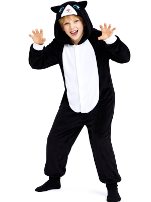 Disfraz De Gato Negro Pijama Peluche Infantil - Disfraces animales - Disfraces Kigurumis Infantiles