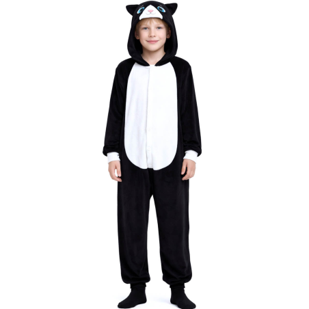 Disfraz De Gato Negro Pijama Peluche Infantil - Disfraces animales - Disfraces Kigurumis Infantiles