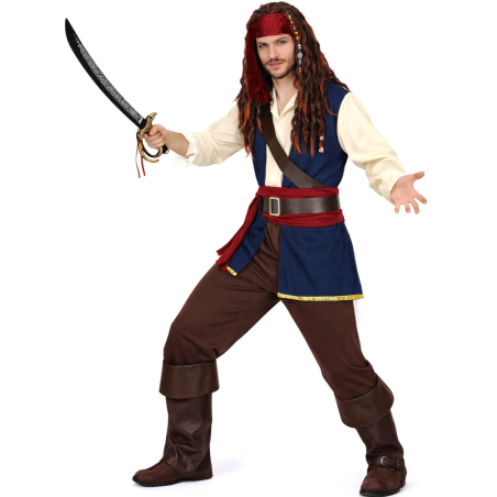 Disfraz De Pirata Del Caribe Azul
